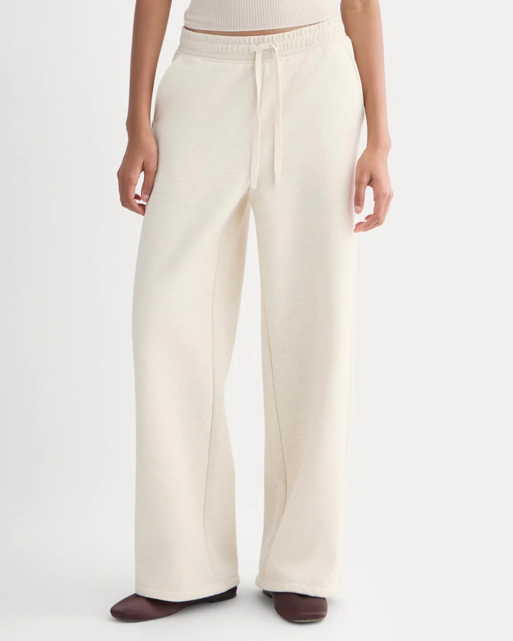 Luxe Fleece Wide-Leg Sweatpant | Heathered Oat