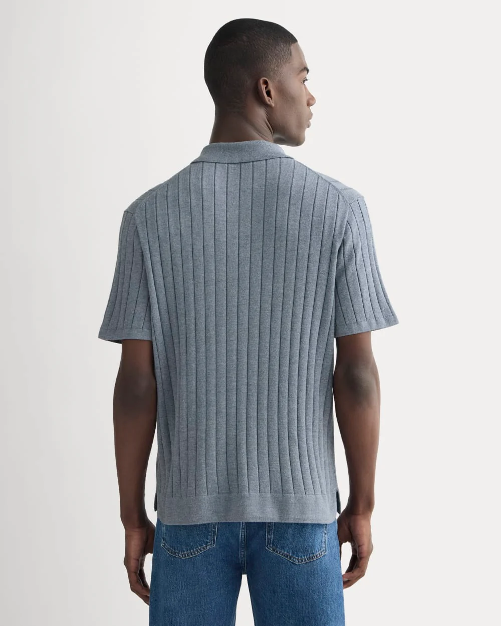 The No-Sweat Button-Down Polo | Heather Sage Blue