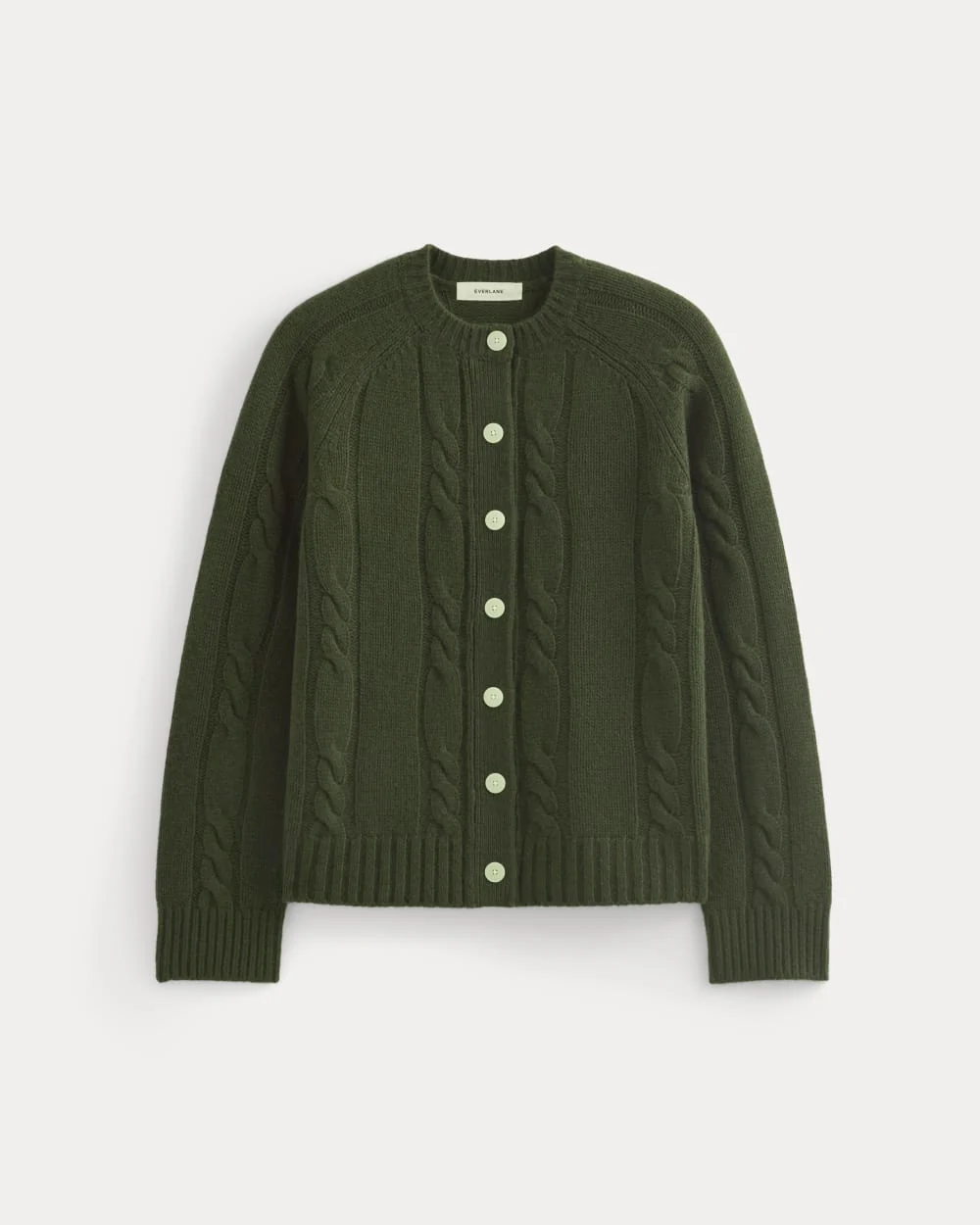 Cable Cardigan in Extrafine Luxe Merino | Dark Forest