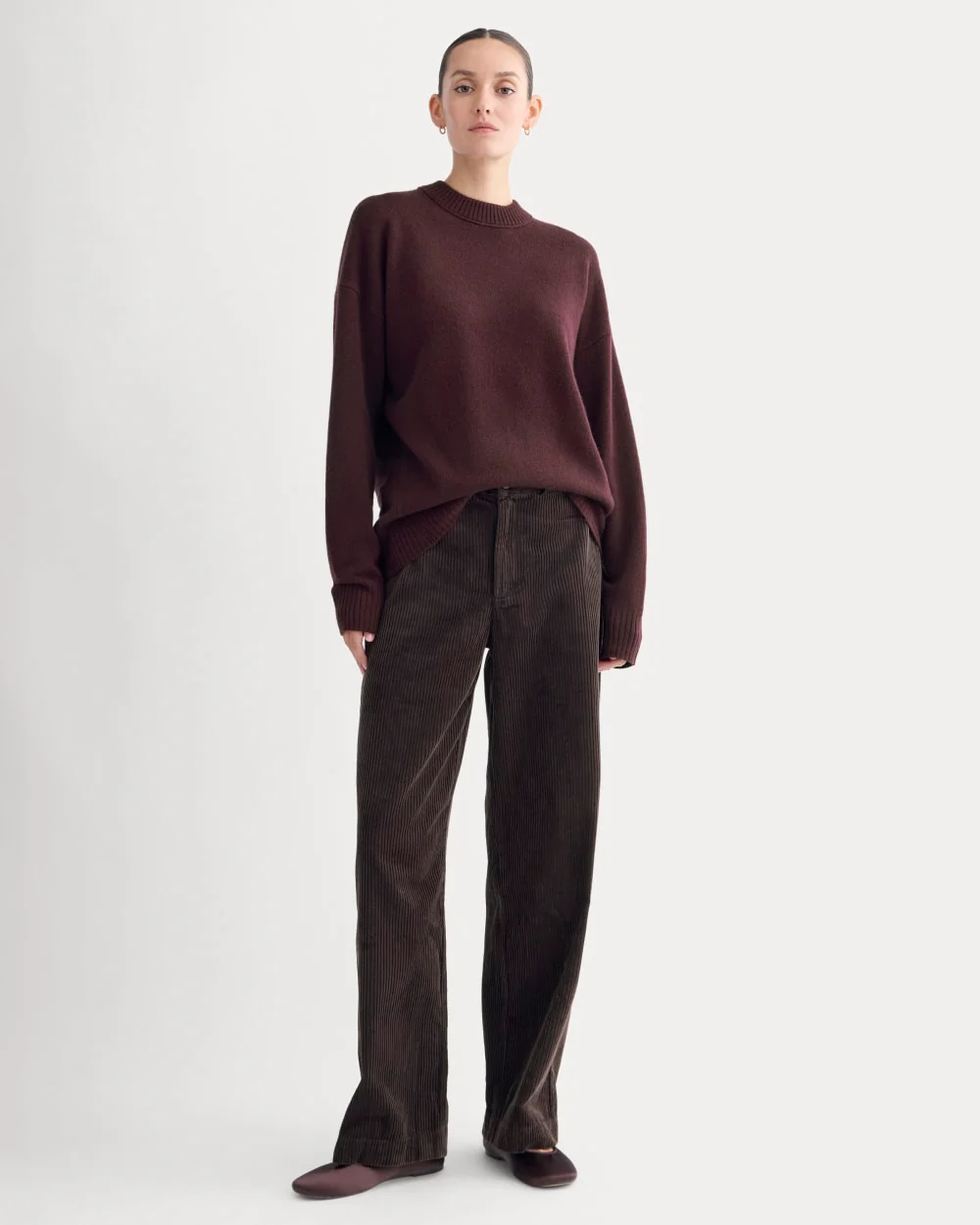 Cashmere Boyfriend Sweater | Wine