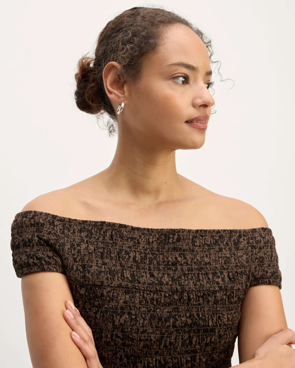 The Gauze Smock Top | Black / Cocoa Small Floral