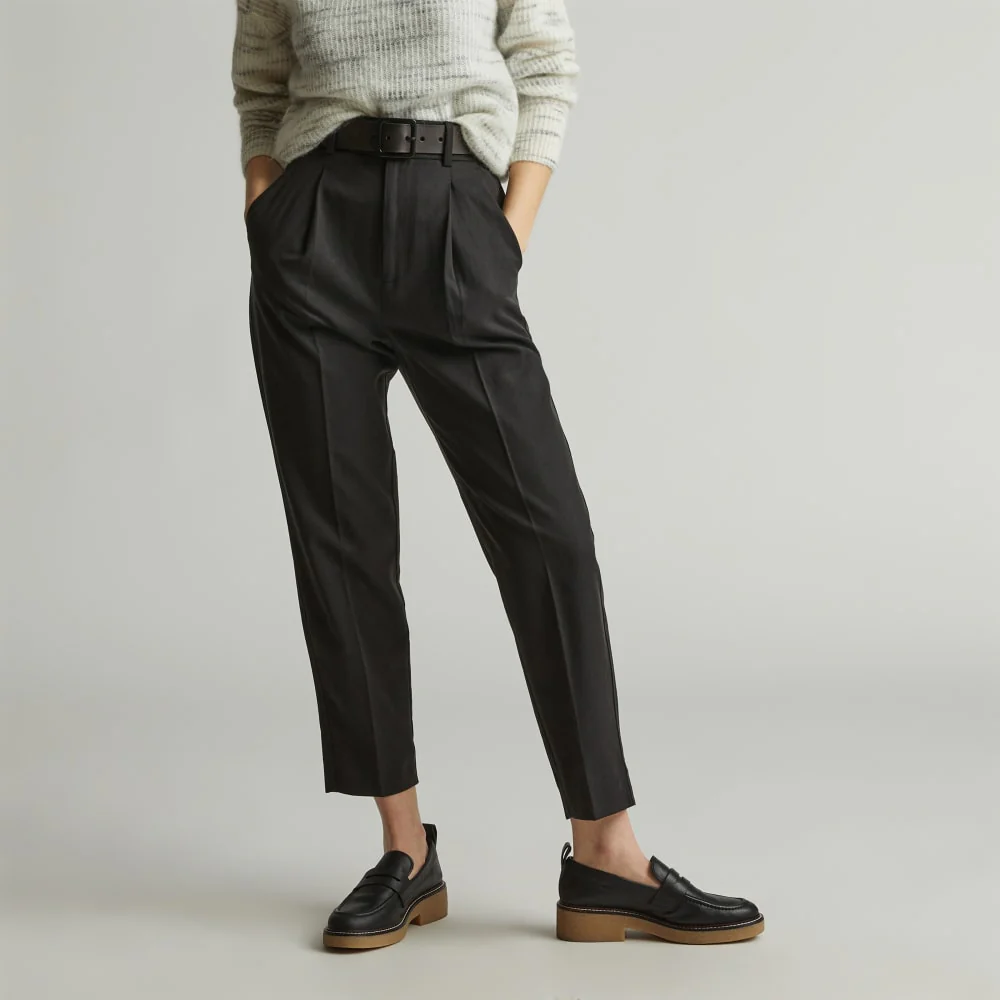 The Draper Tapered Pant in Buttersmooth | Black