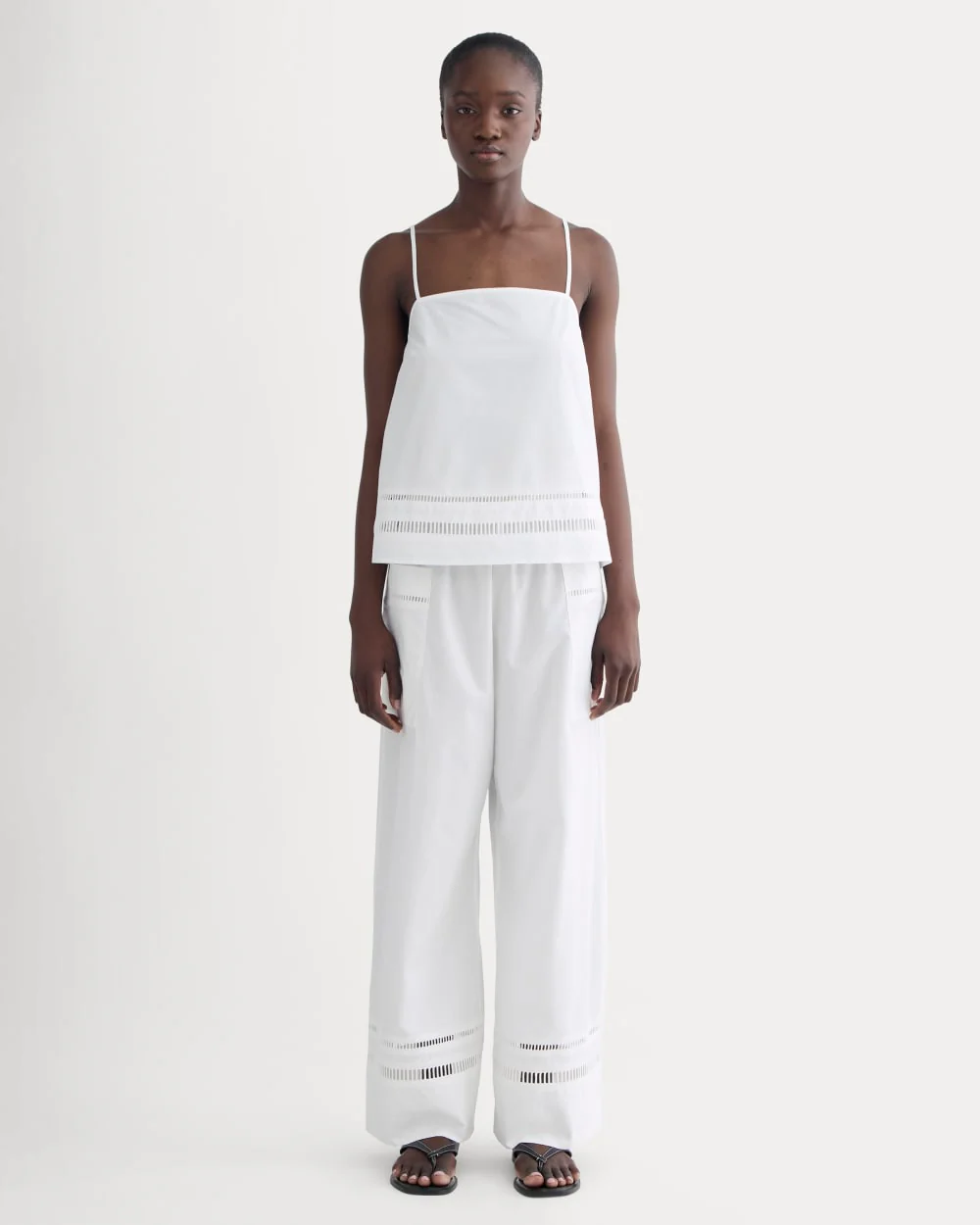 The Lace Trim Tank | White