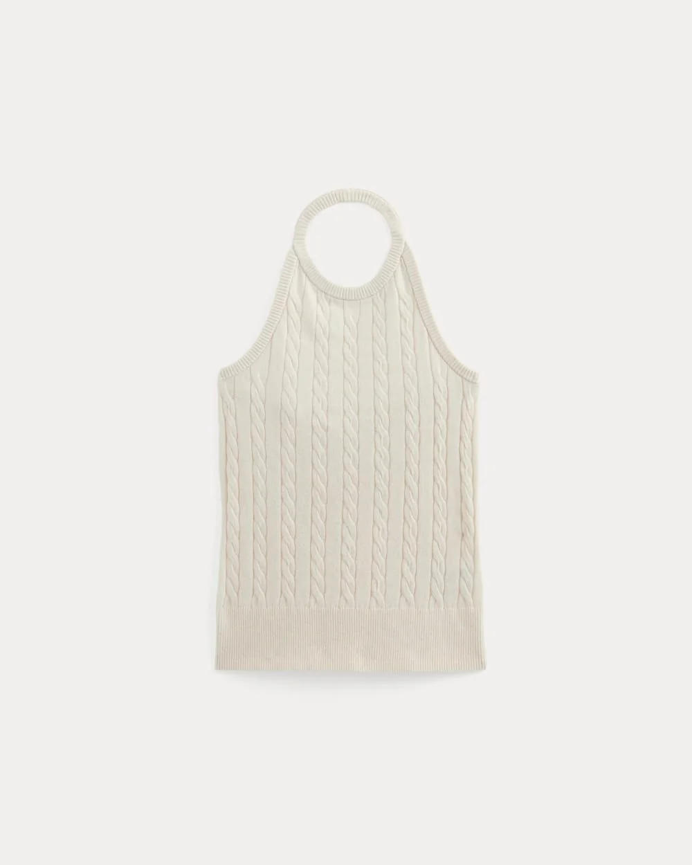The Cable Halter in Cotton Cashmere | Birch