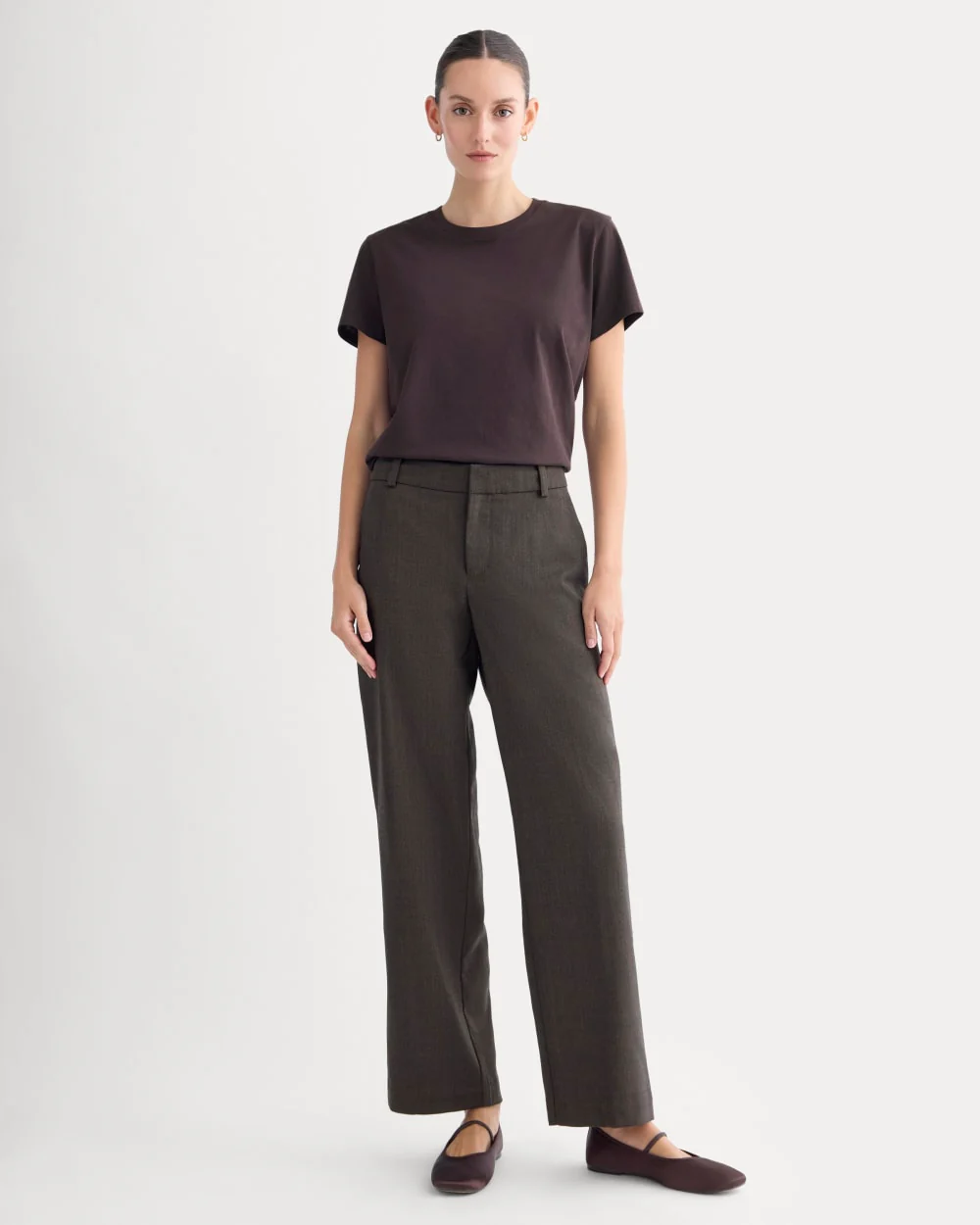 The Box-Cut Tee in Essential Cotton | Dark Chocolate | No Pocket