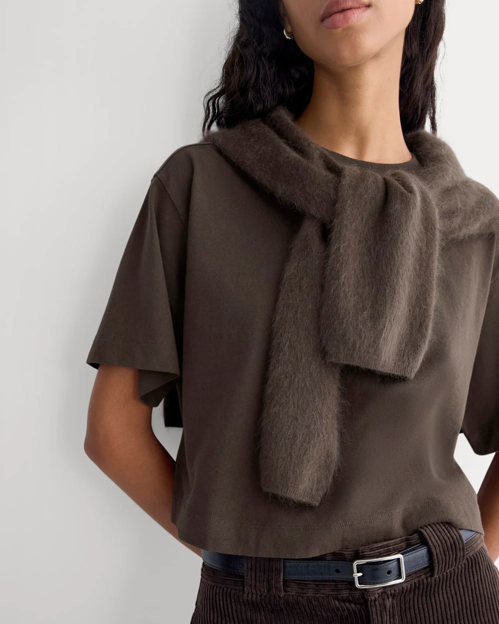 The Premium Weight Cropped Tee | Coffee Bean