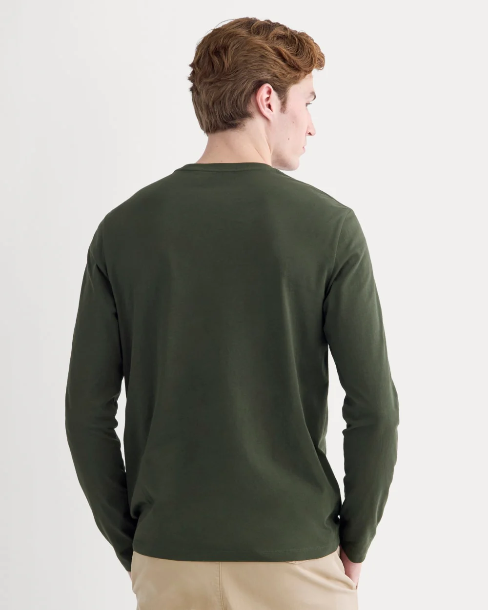 The Essential Organic Long-Sleeve Tee | Dark Green
