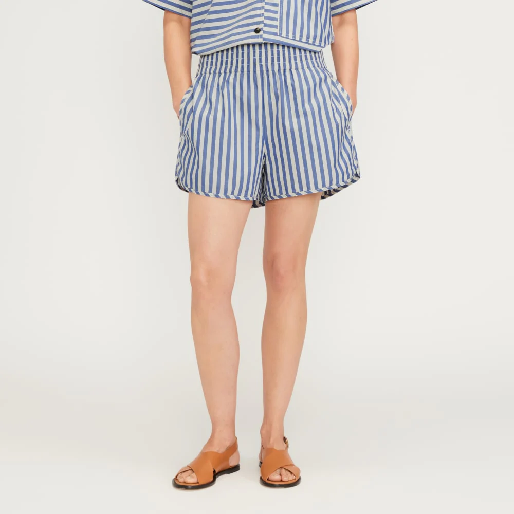 The Poplin Boxer Short | Mazarine Blue / Bone