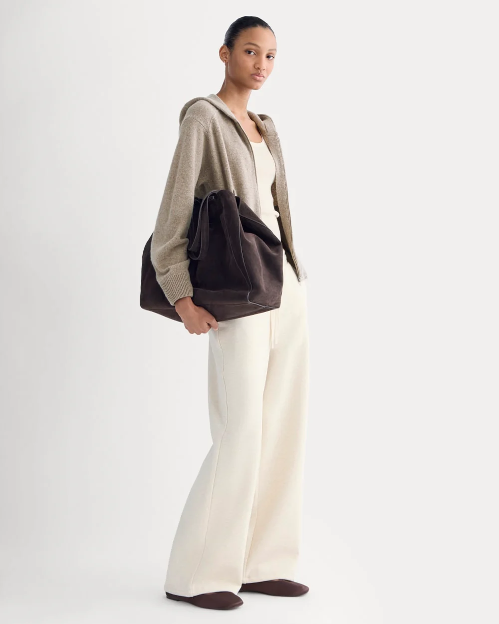 Luxe Fleece Wide-Leg Sweatpant | Heathered Oat