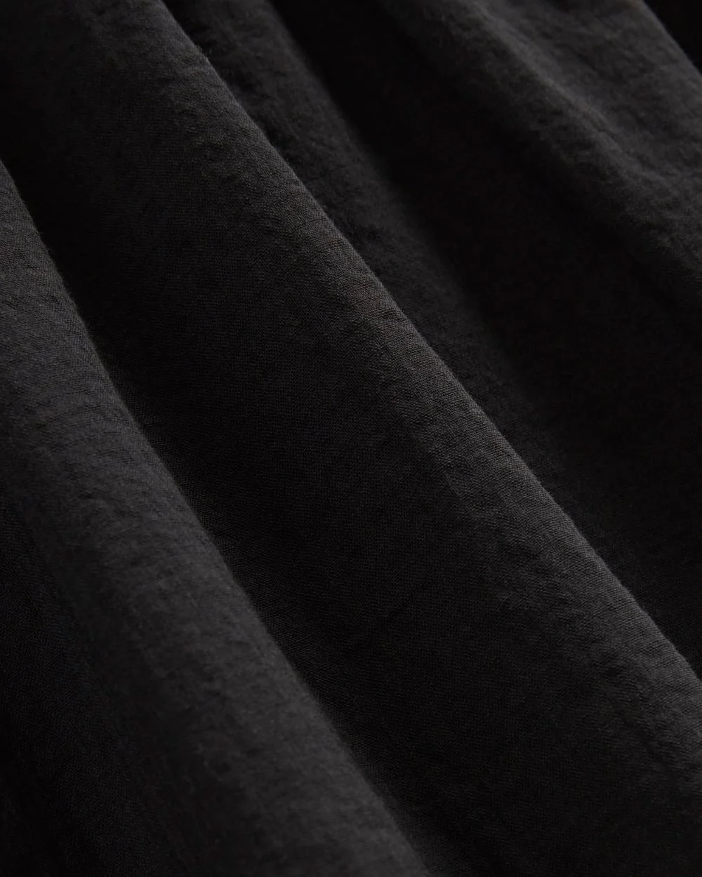 The Gauze Puff-Sleeve Mini Dress | Black