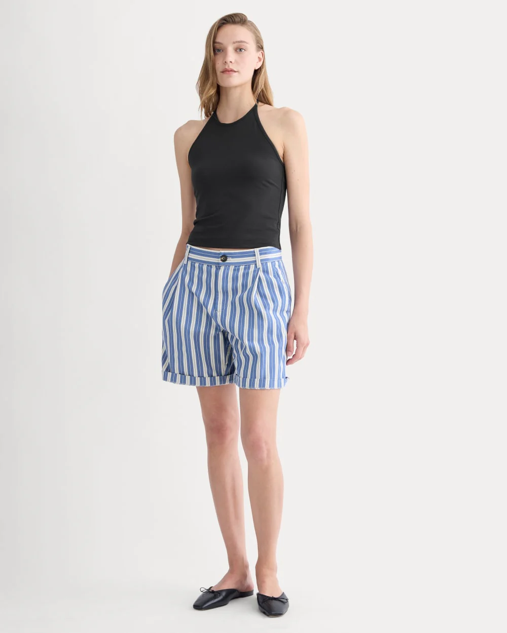 The Pleated Chino Short | Dutch Blue / Natural