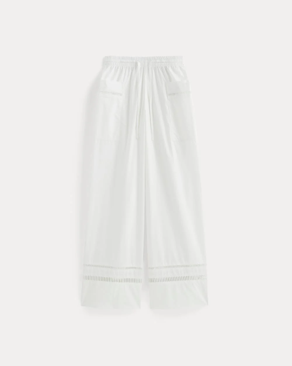 The Lace Trim Pant | White