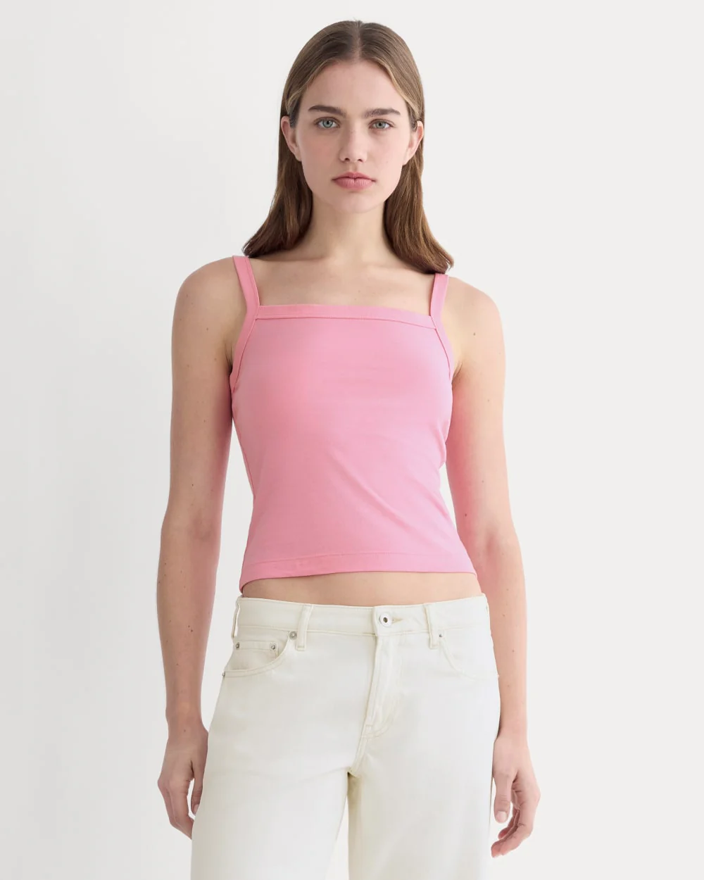 The Essential Square-Neck Tank | Deep Pink