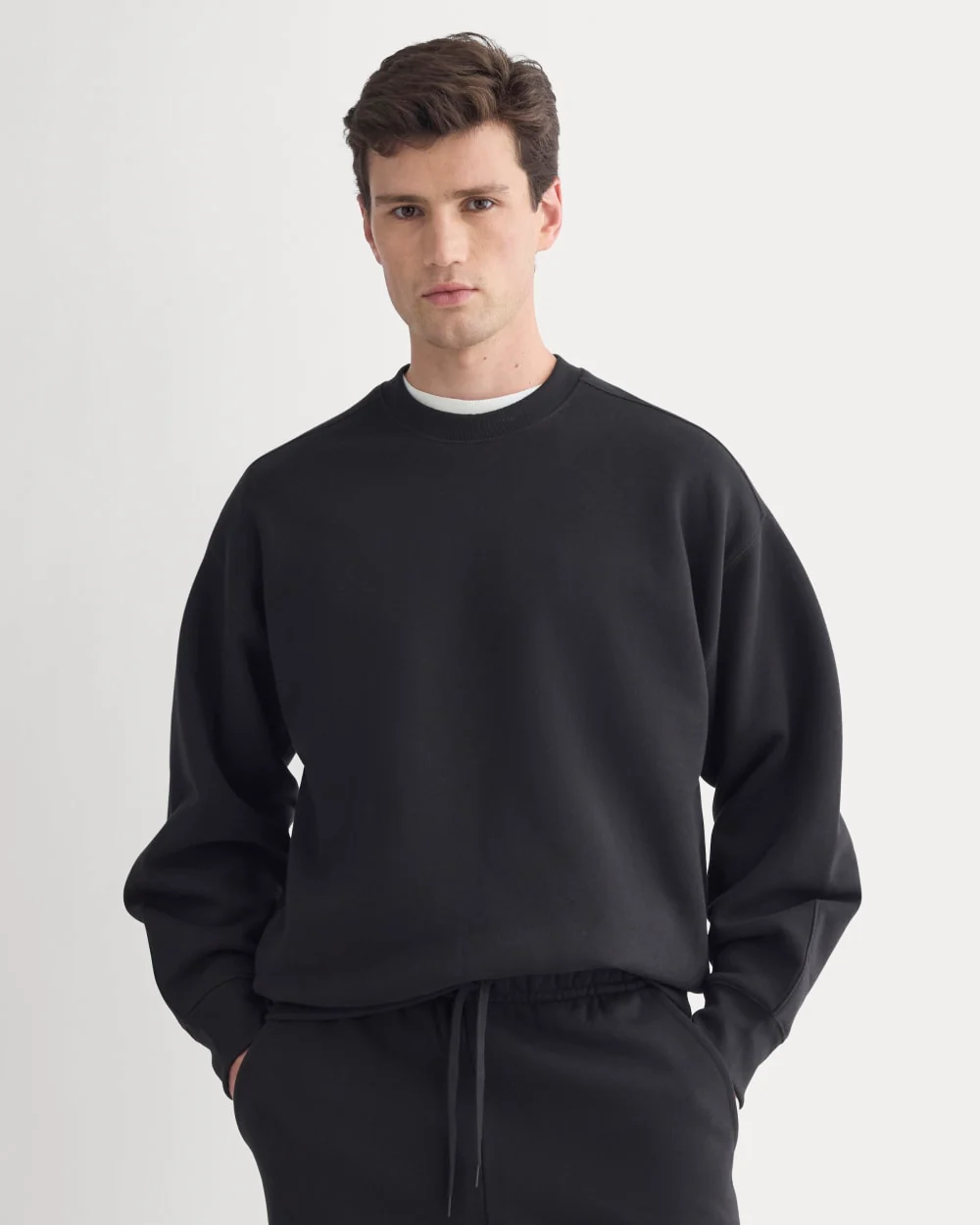 Luxe Fleece Crew Pullover | Black