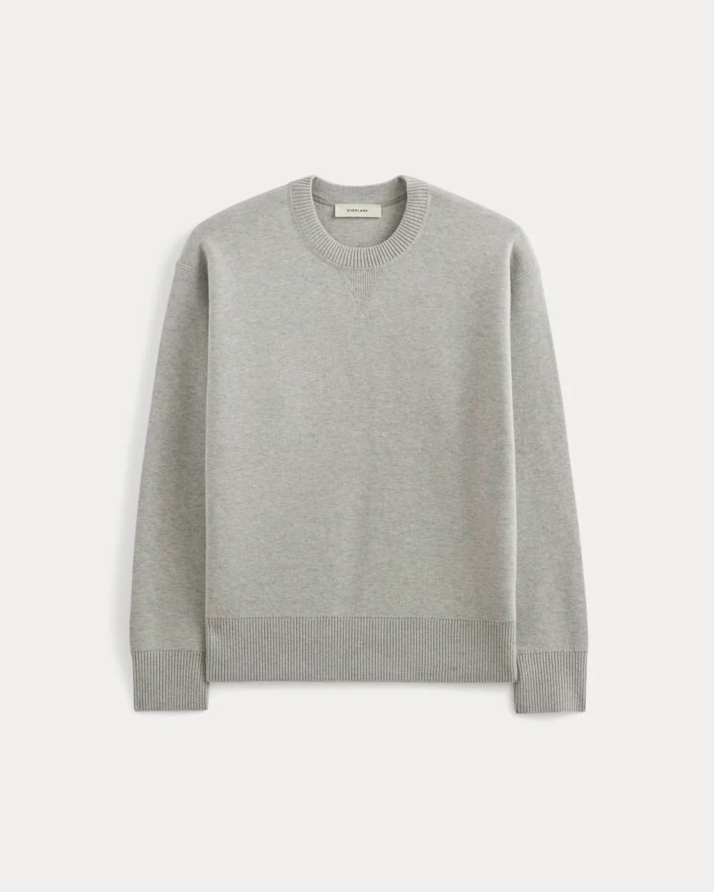 Luxe Merino Double-Knit Sweater |  Heathered Grey