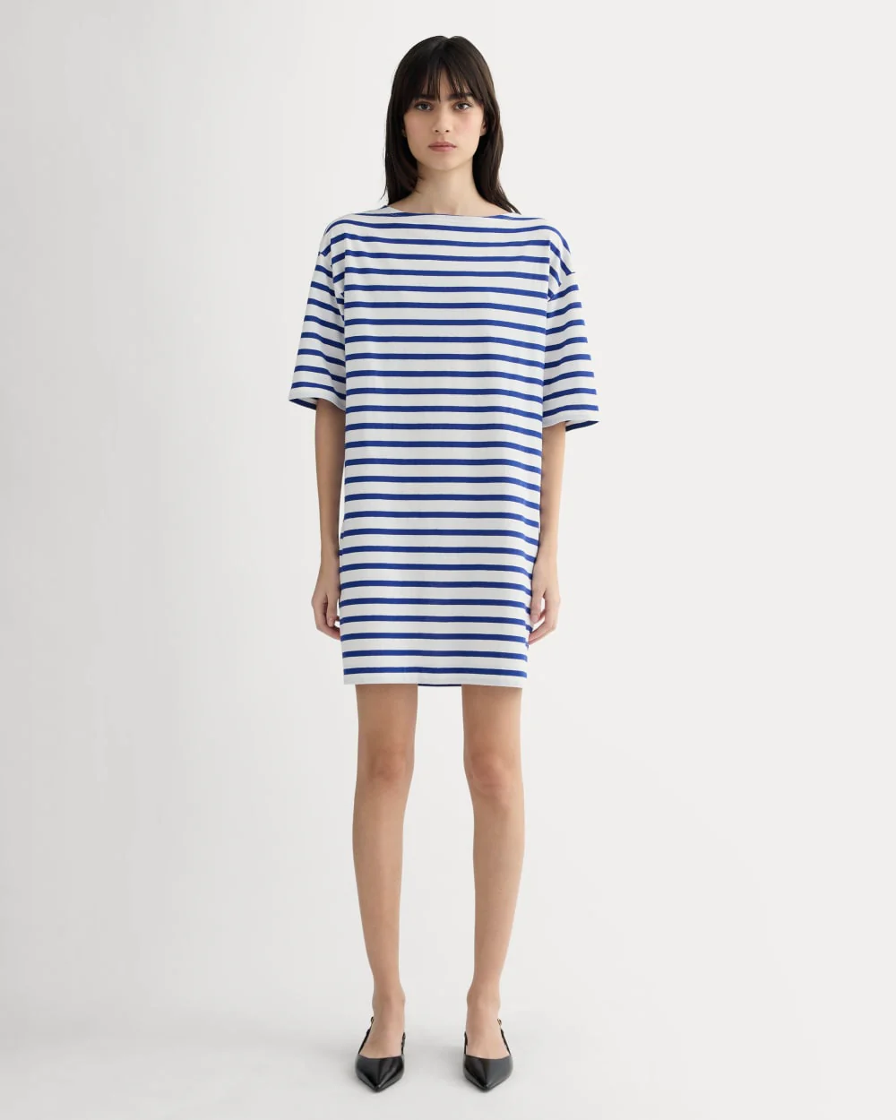 The Mariner Dress | Bone / Mazarine Blue