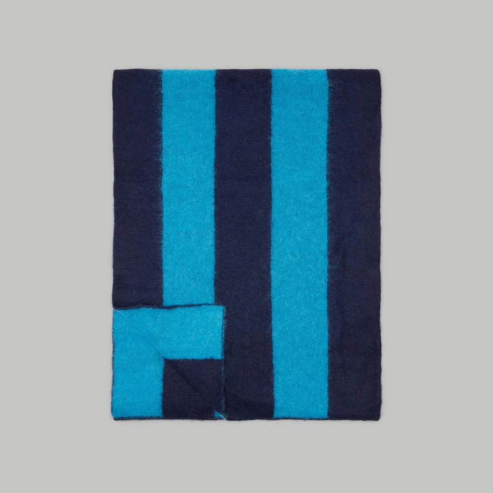 The Alpaca Patterned Scarf | Horizon Blue / Ocean Cavern