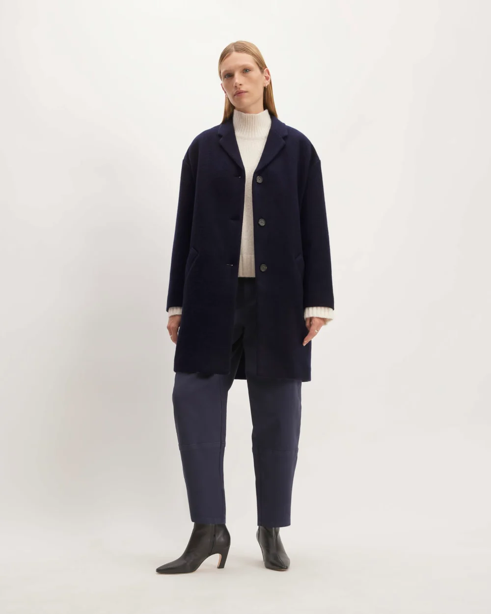 The Italian ReWool® Cocoon Coat | Navy
