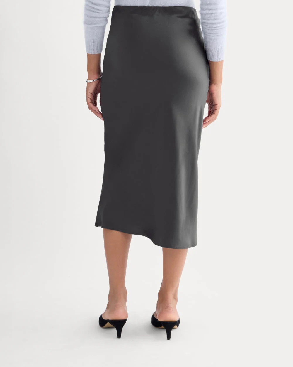 Slip Skirt in Silk Charmeuse | Graphite