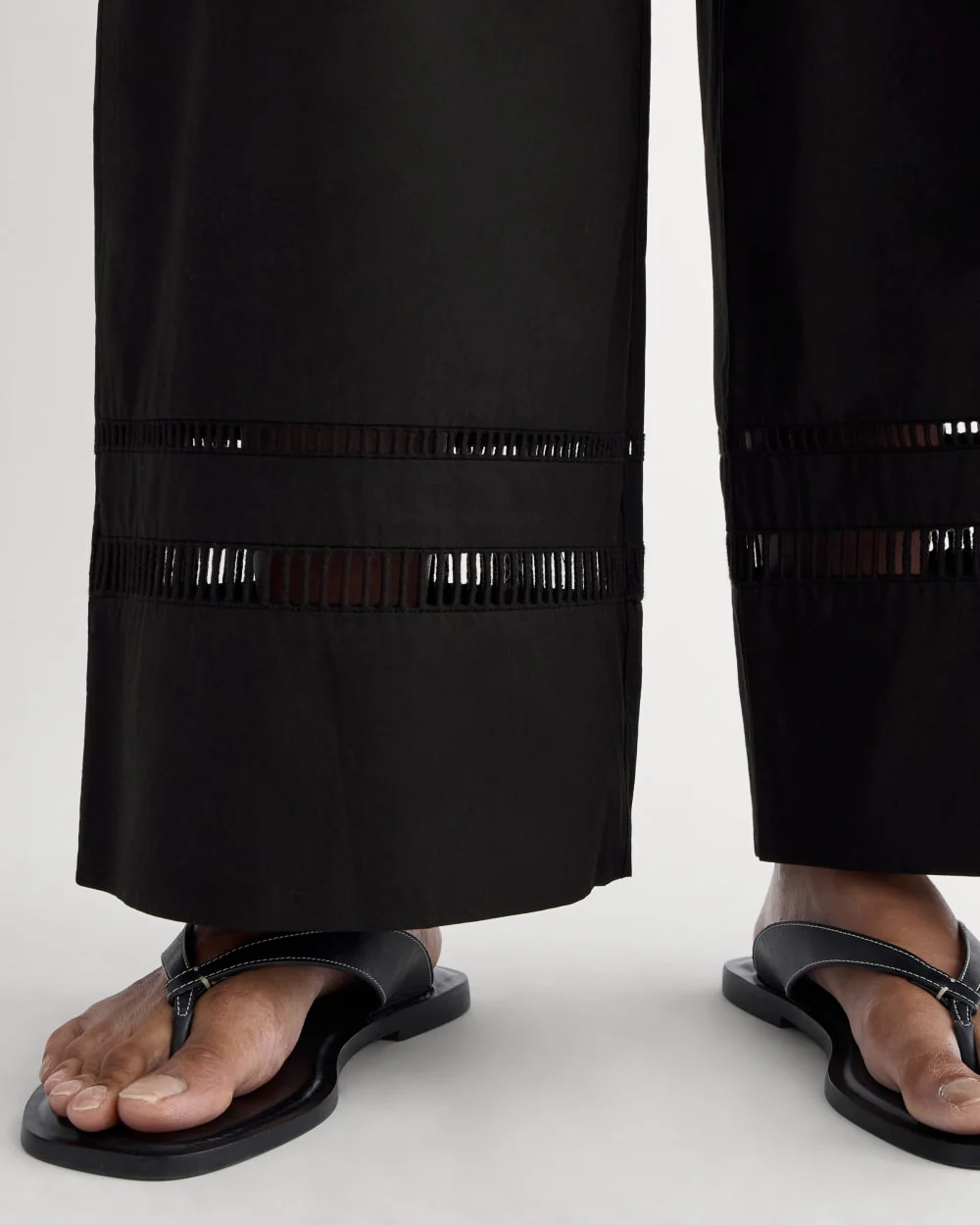 The Lace Trim Pant | Black