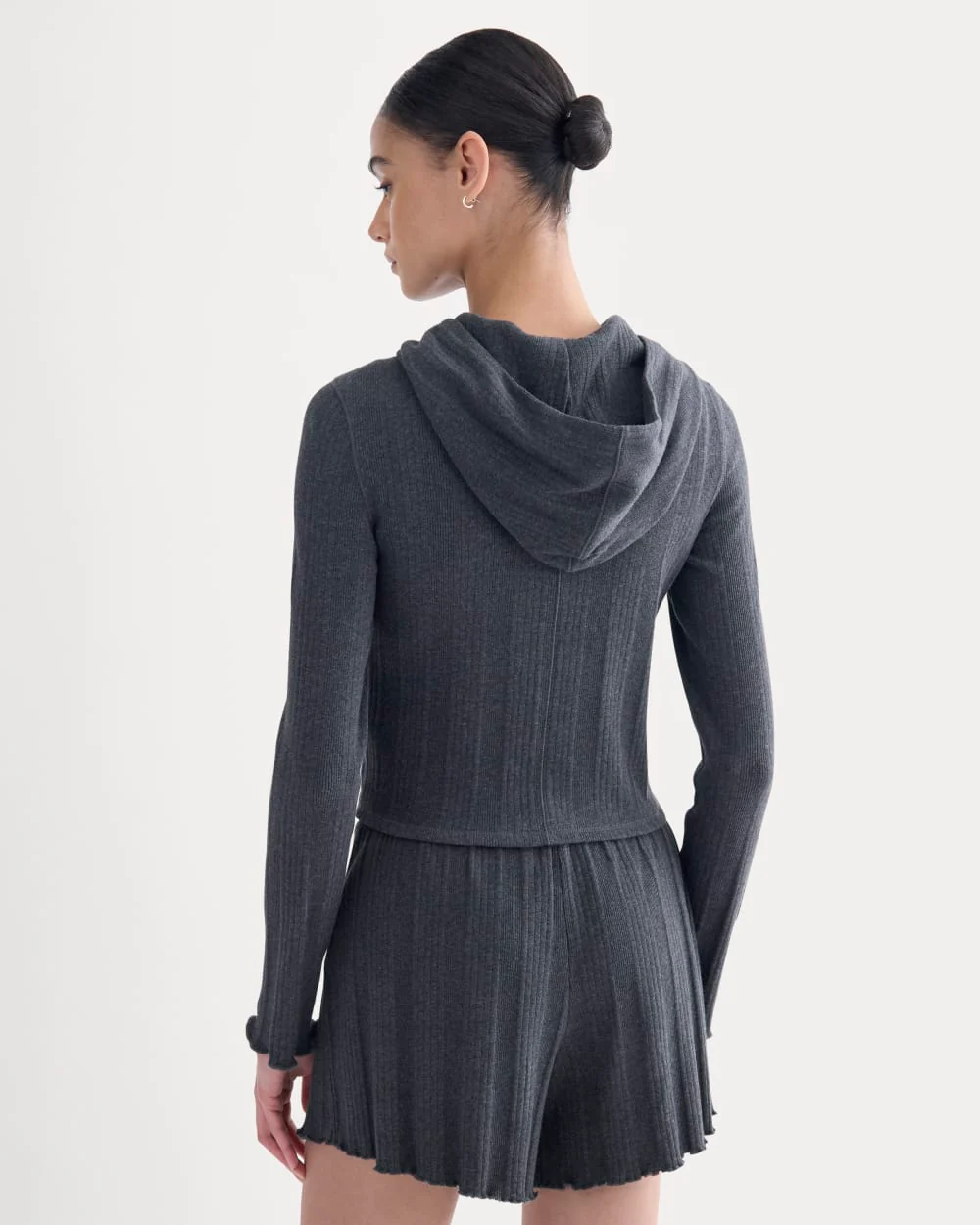 Lounge Rib Hoodie | Heathered Soot