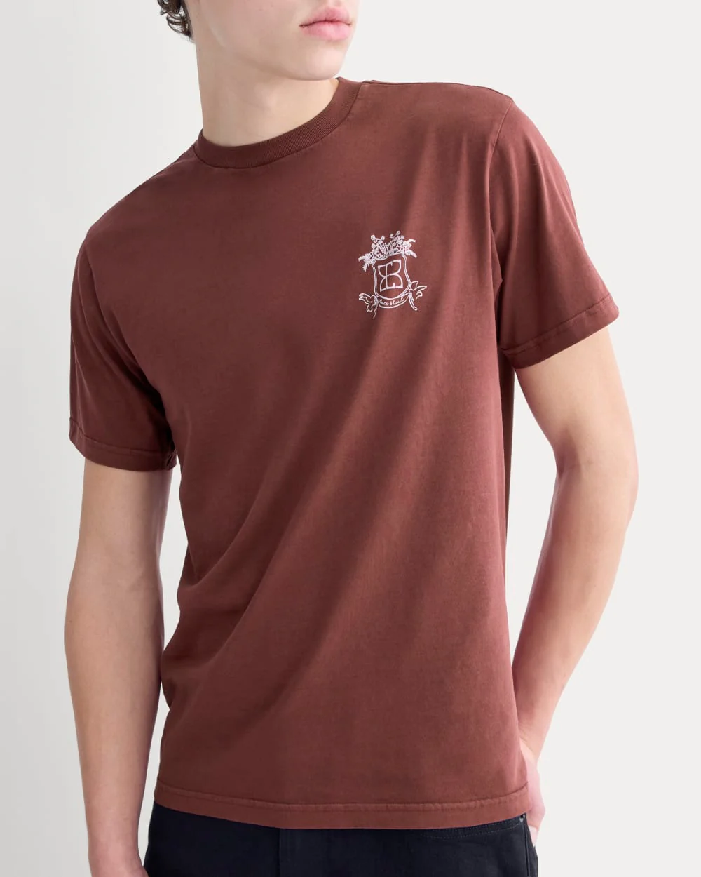 Everlane x Peace and Quiet Crest Graphic Tee | Wine
