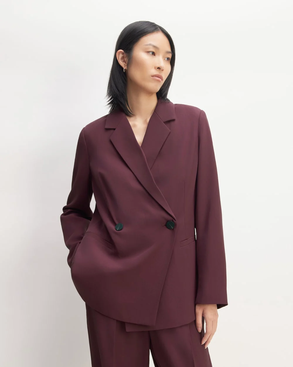 The Drapey Blazer | Burgundy