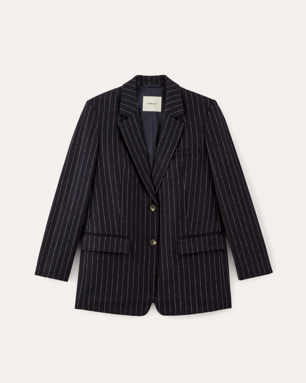 The Oversized Blazer in Wool | Navy / White