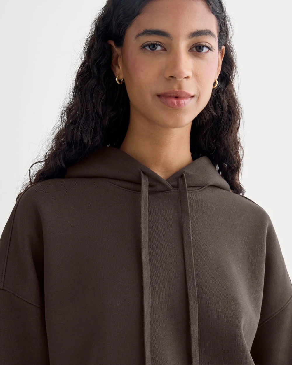Cropped Luxe Fleece Hoodie | Dark Chocolate