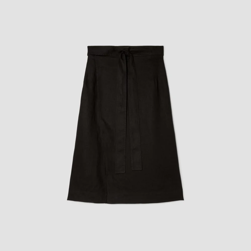 The Linen Wrap Skirt | Black