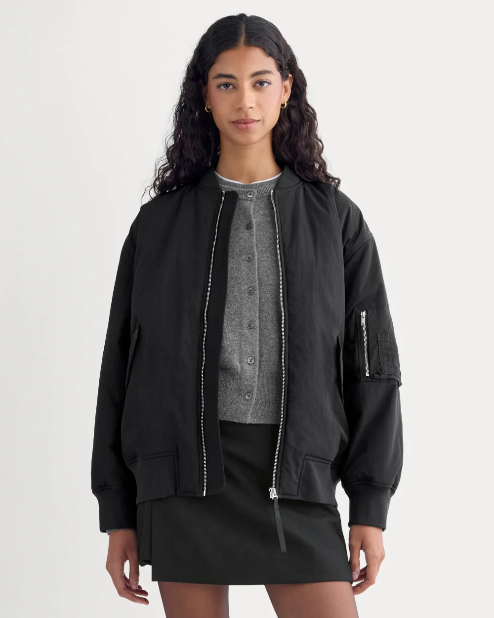 Renew Oversized Puffer Bomber | Black