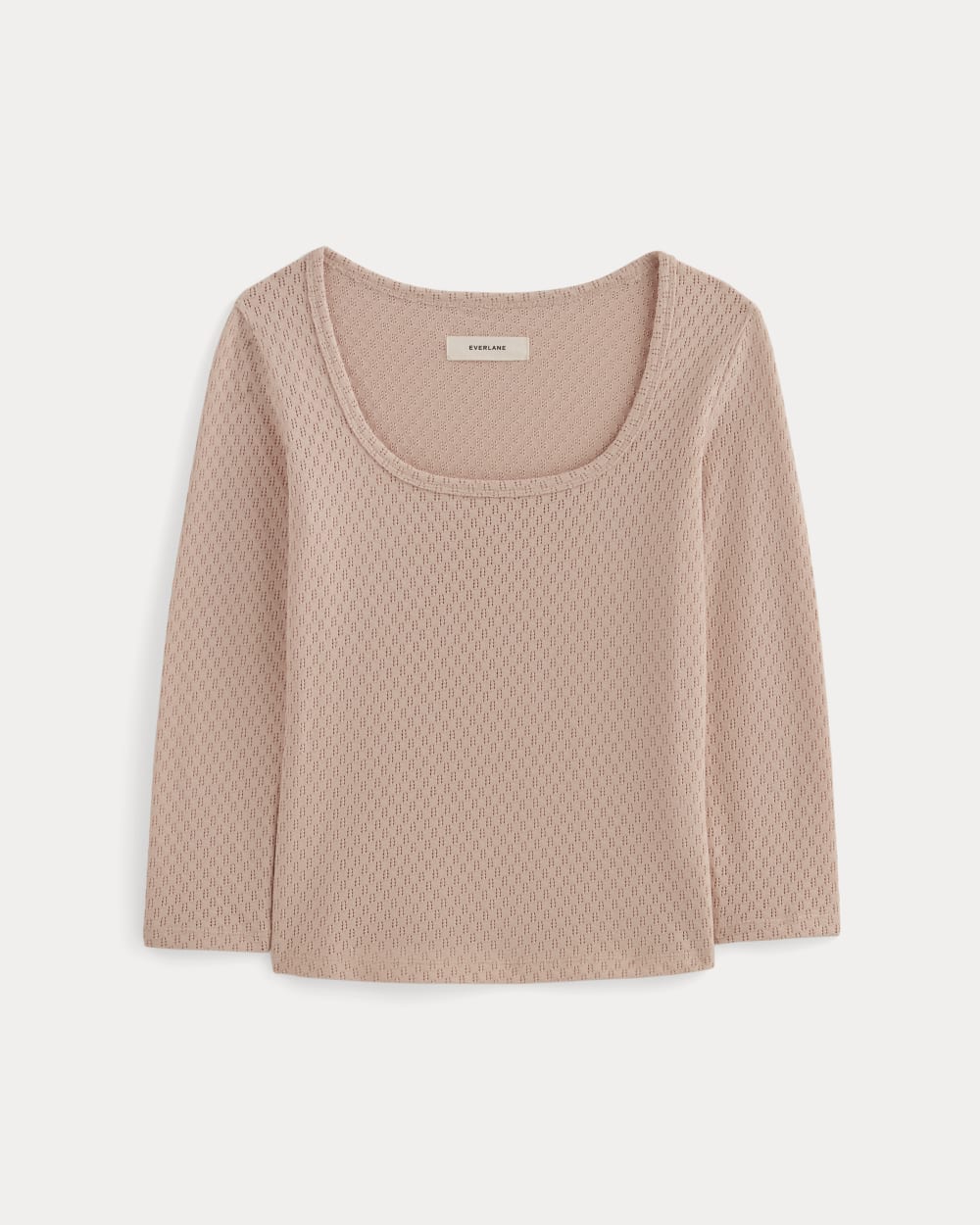 The Pointelle Scoop-Neck Top | Rose Smoke