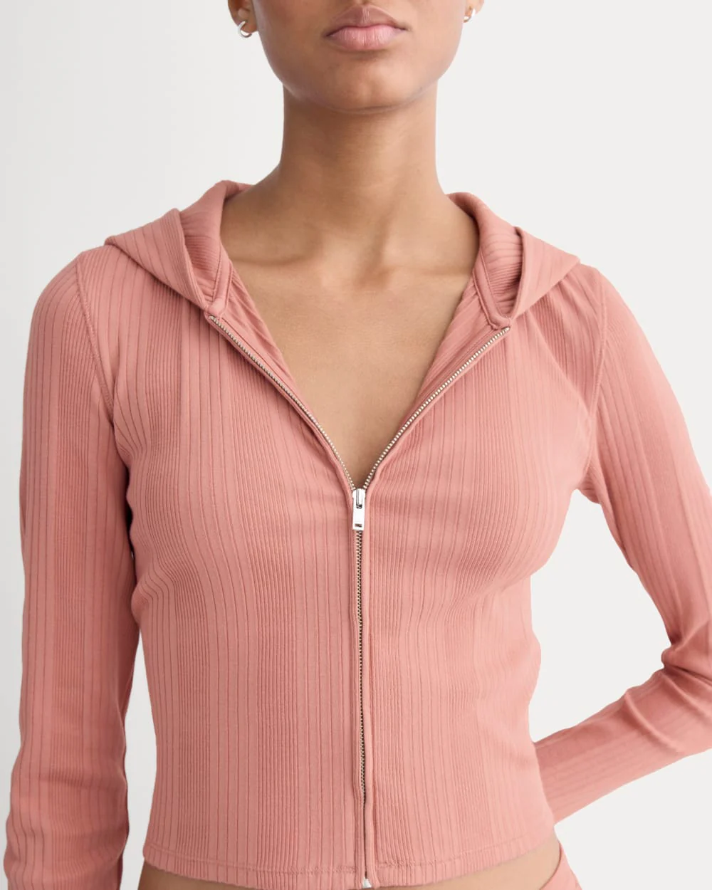 Lounge Rib Hoodie | Ash Rose