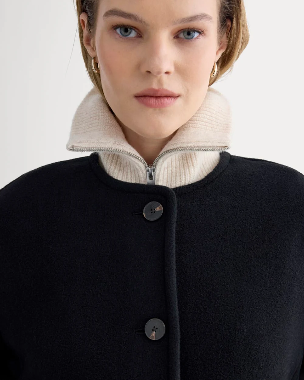 The Cocoon Coat in Wool | Black