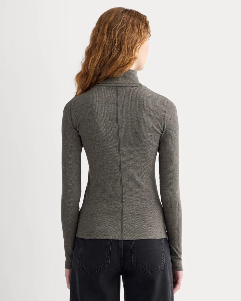 The Luxe Rib Turtleneck | Washed Heathered Fatigue