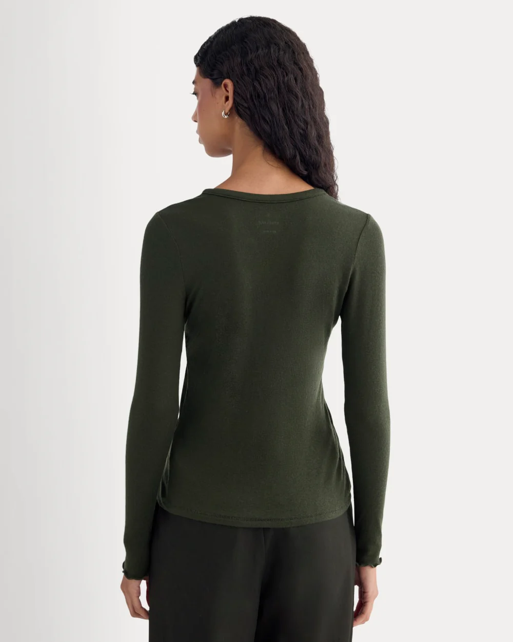 Sheer V-Neck Cardigan in Butterluxe | Dark Green