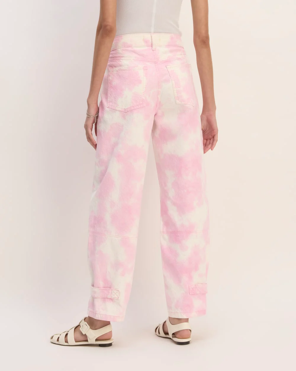 The Everlane x Marques' Almeida Canvas Oversized Barrel Pant | Pink Tie-Dye