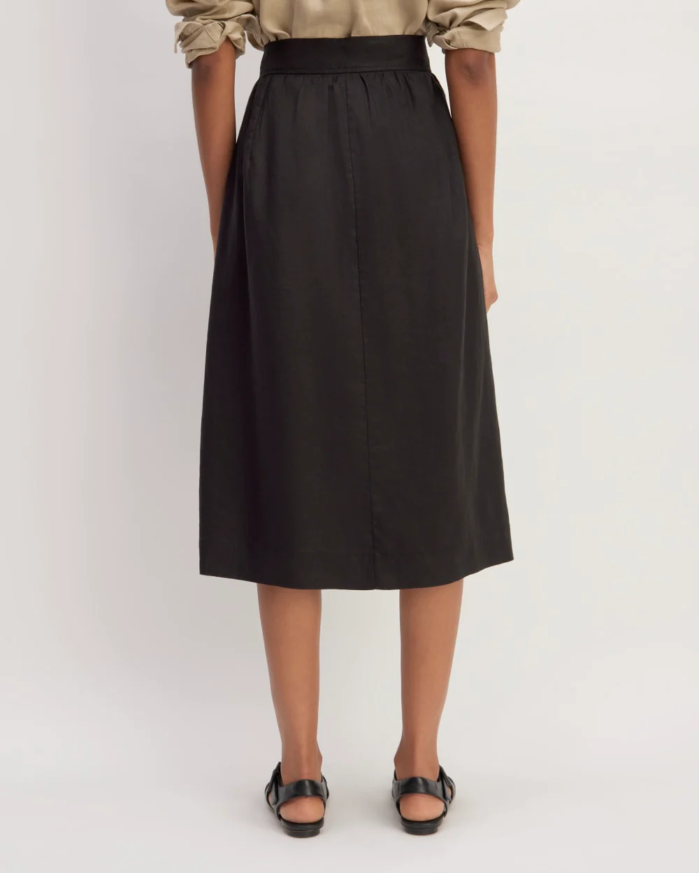 The Linen Wrap Skirt | Black
