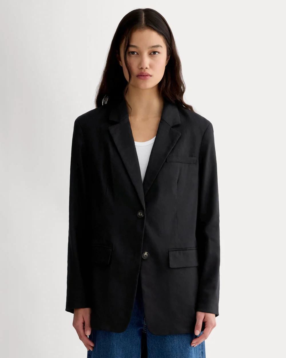 The Oversized Blazer in Buttersmooth | Black