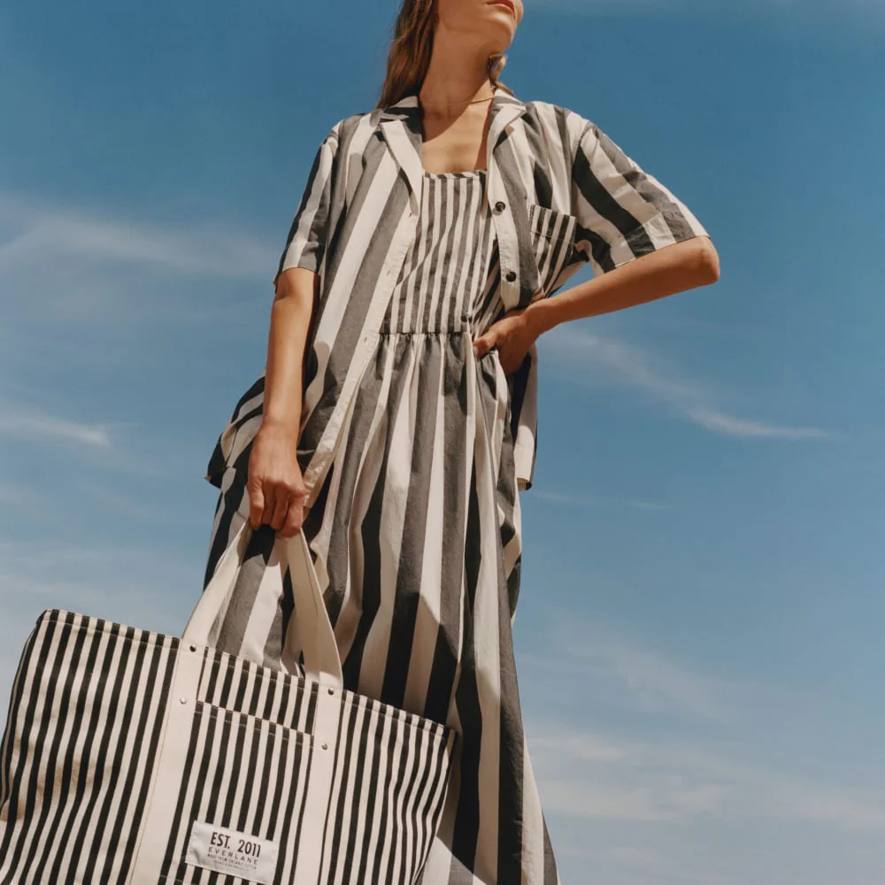 The Poplin Shirt | Bone / Black