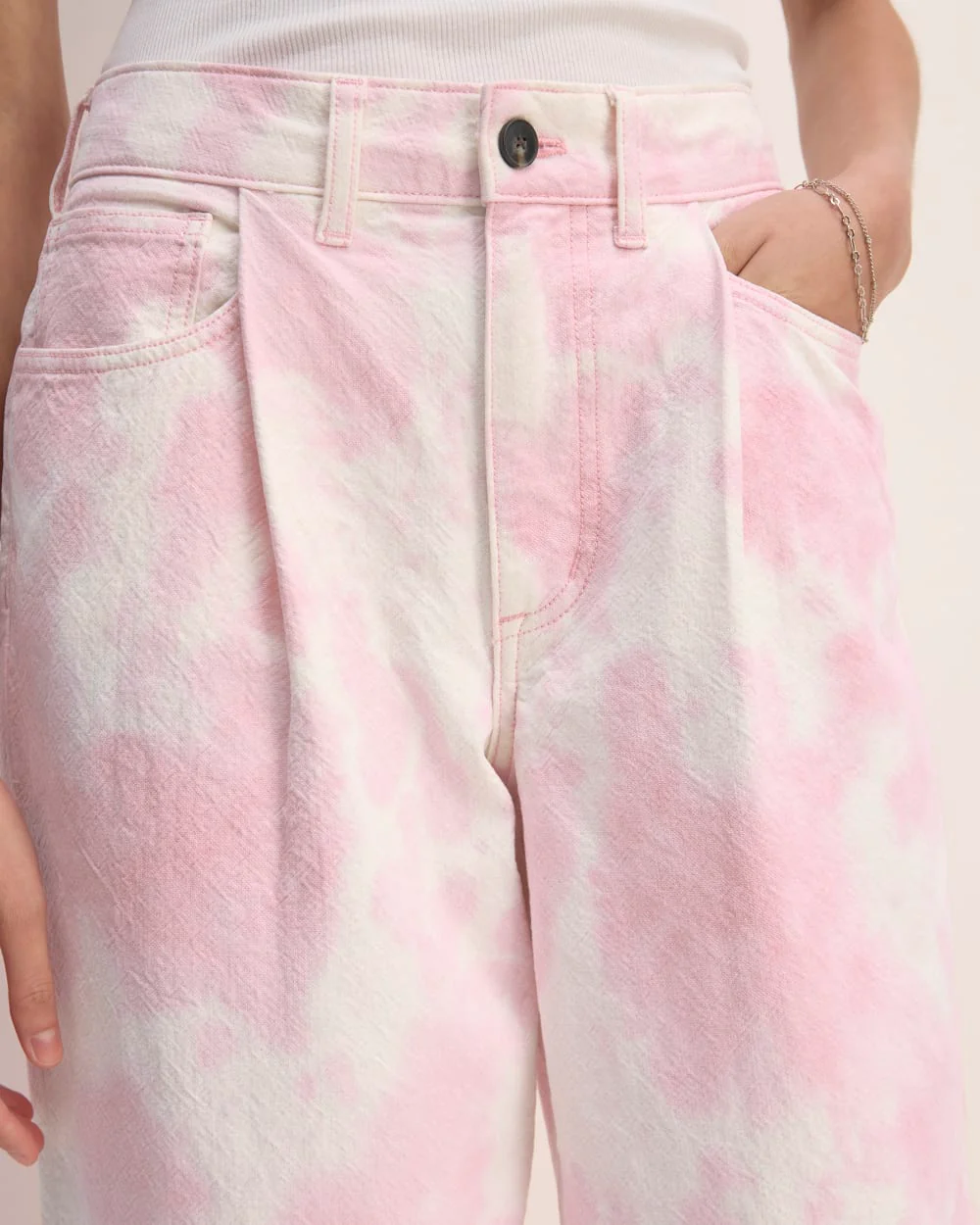 The Everlane x Marques' Almeida Canvas Oversized Barrel Pant | Pink Tie-Dye