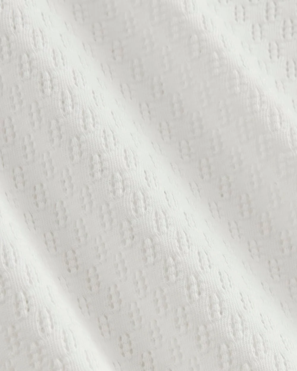 The Pointelle Scoop-Neck Top | White