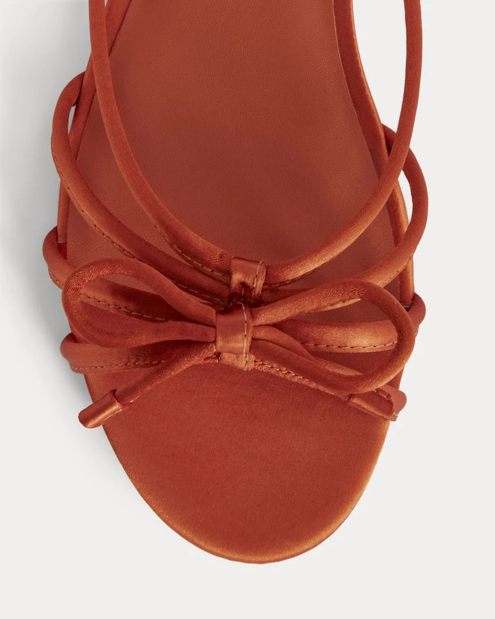 The Bow Sandal | Deep Amber Satin