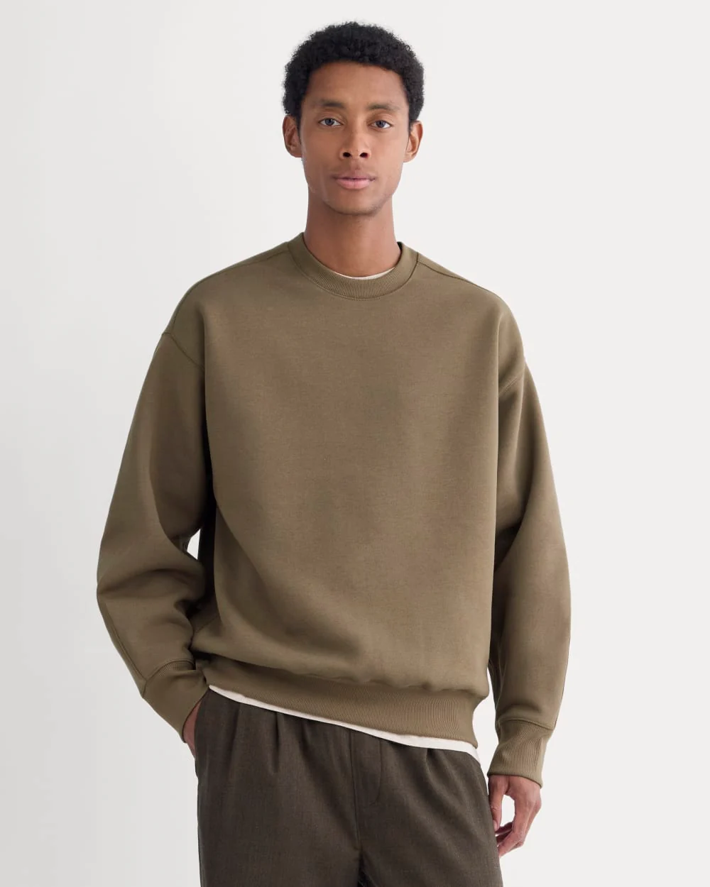 Luxe Fleece Crew Pullover | Deep Taupe