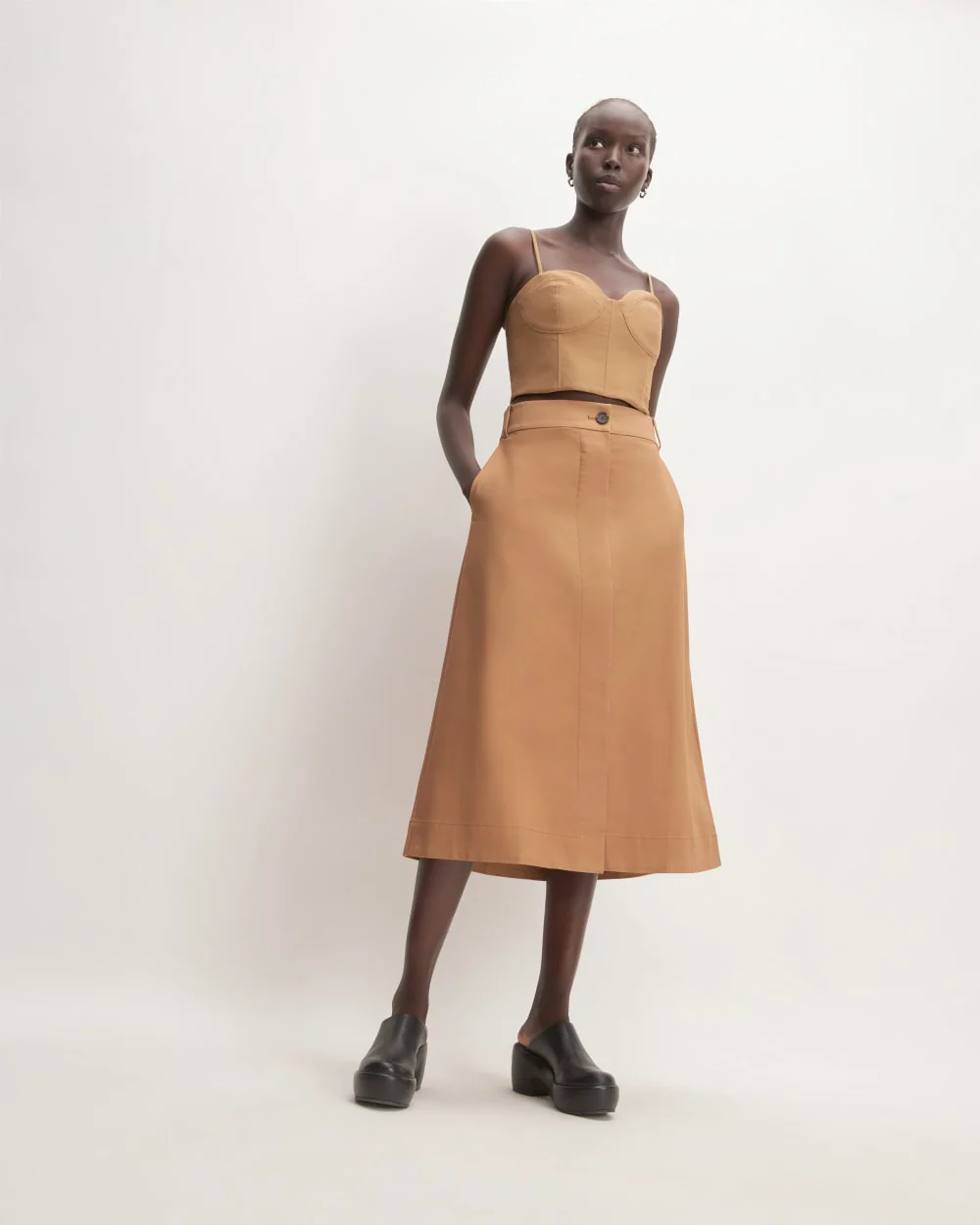 The Structured Cotton Bustier | Toasted Coconut