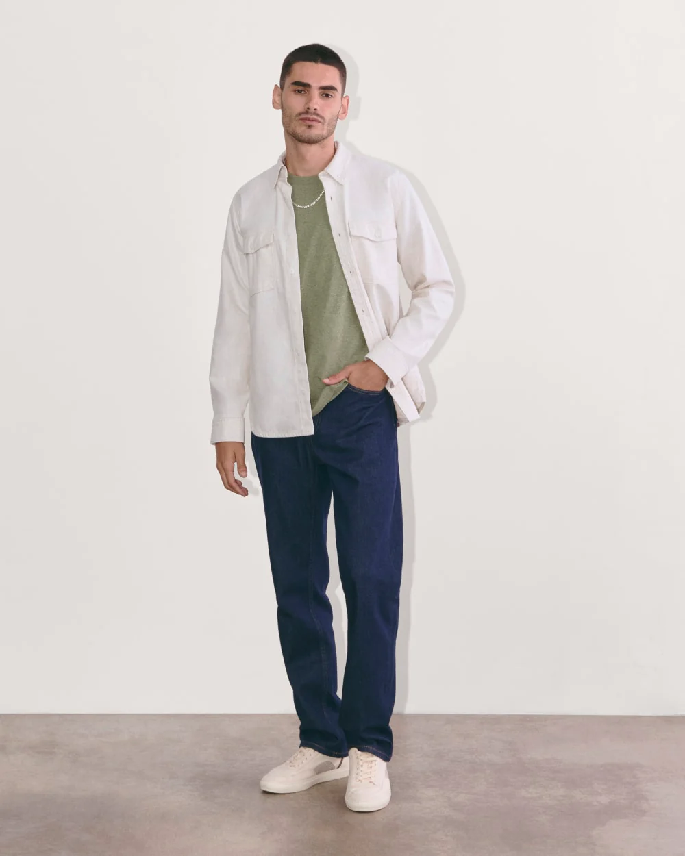 The Premium-Weight Crew | Uniform | Heather Sage Green