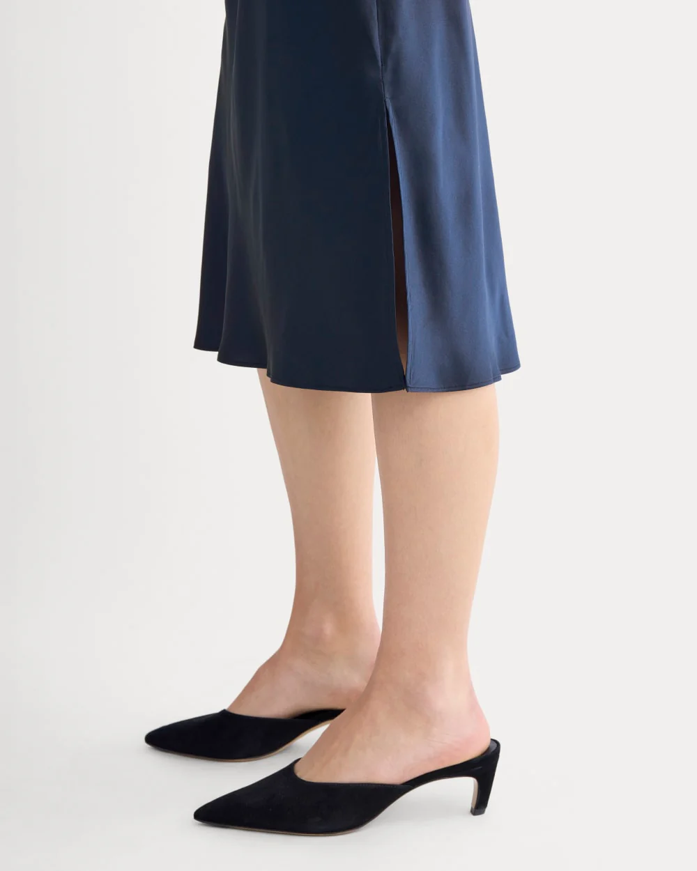 Slip Dress in Silk Charmeuse | Navy