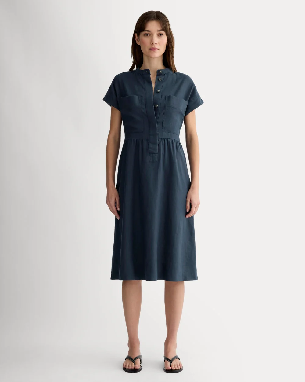 The Craft Dress in Linen | Navy