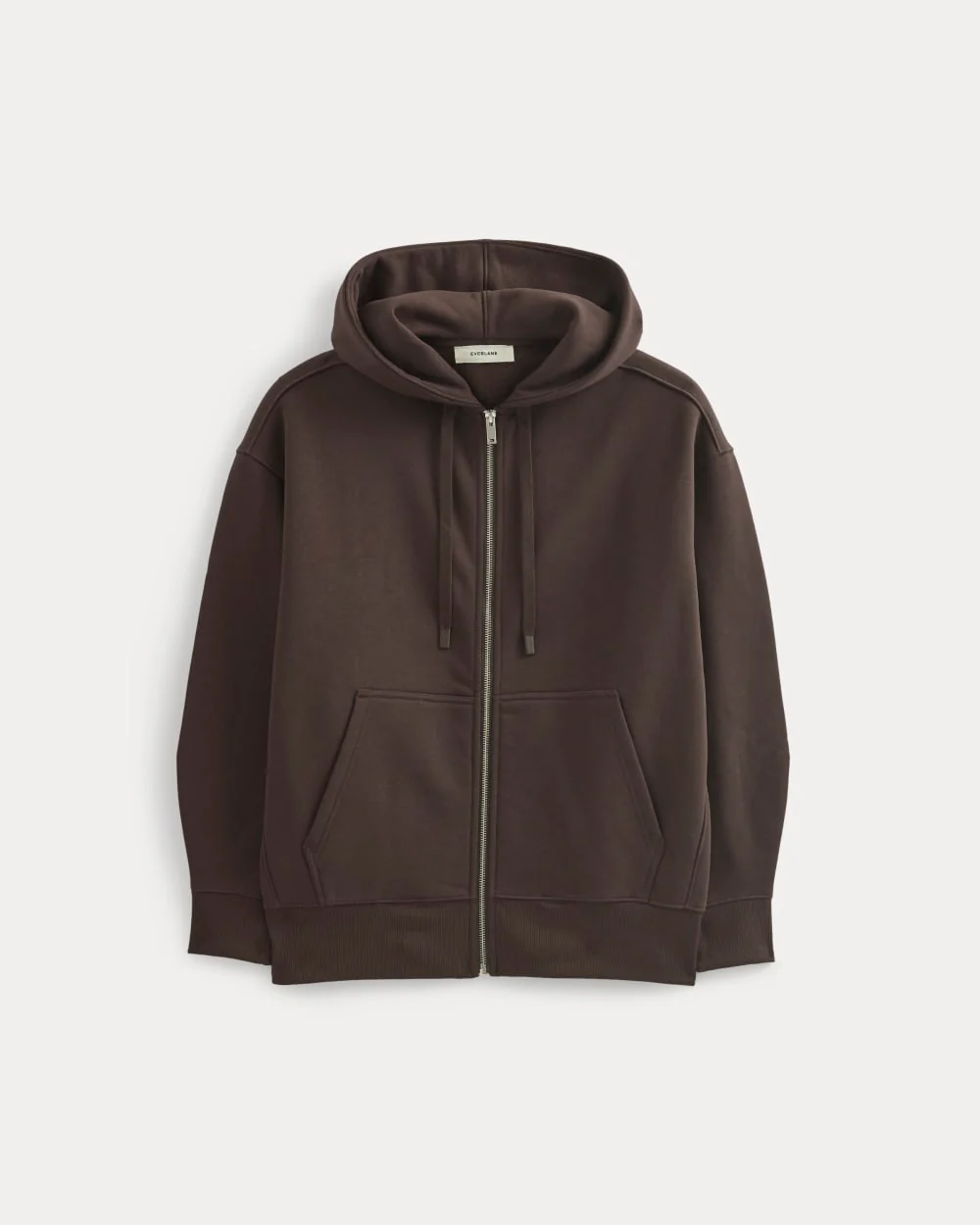 Luxe Fleece Oversized Full-Zip Hoodie | Dark Chocolate
