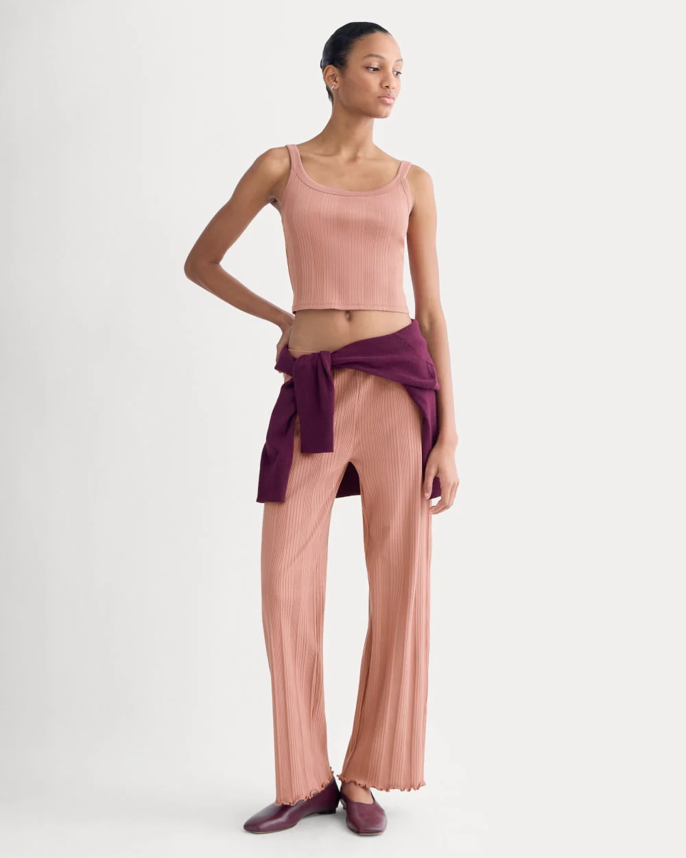 Lounge Rib Tank | Ash Rose